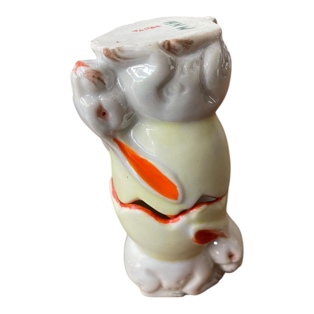 Vintage Japanese Rabbit Salt Cellars Nesting Pair‎ MCM Porcelain Bunny HNW Japan